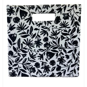Set of Brightroom Black & White Fabric Floral Bins
